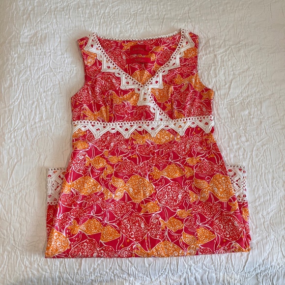 Lilly Pulitzer Shift Dress, Pink/Orange Size 4. Jubilee Collection EUC - Picture 3 of 7